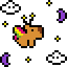 Pixelated Fairy Capybara GIF